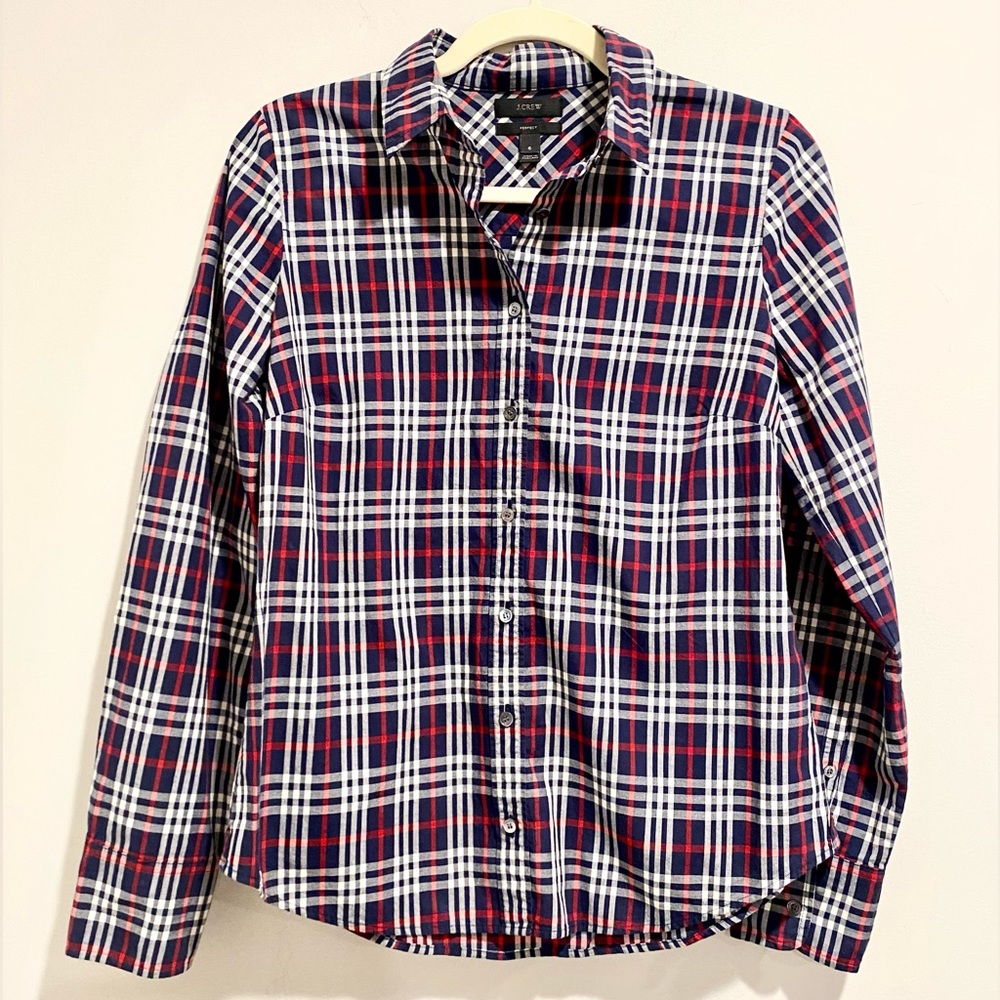 J. Crew Perfect Fit plaid button down